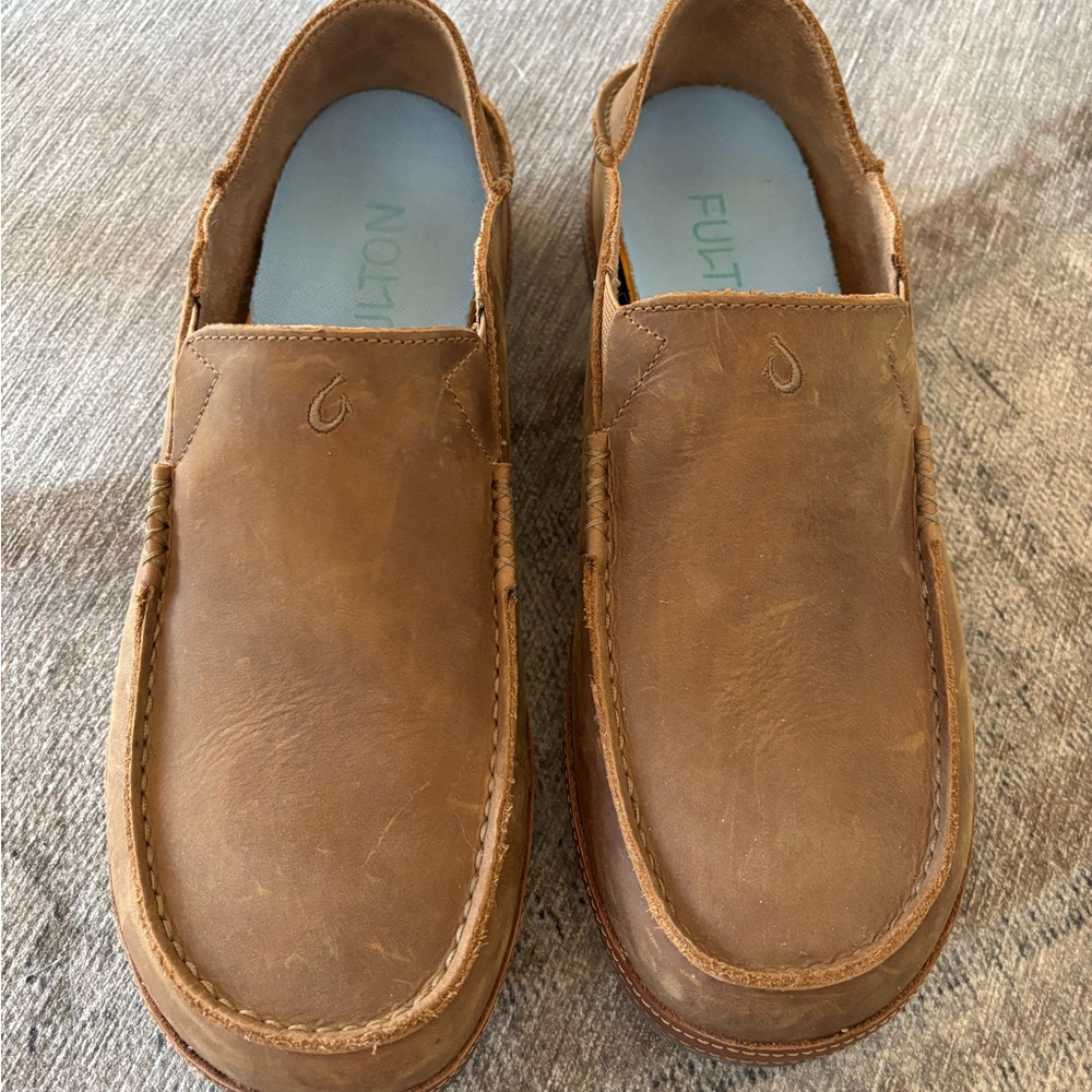Olukai Moloa Men’s leather slip on shoes